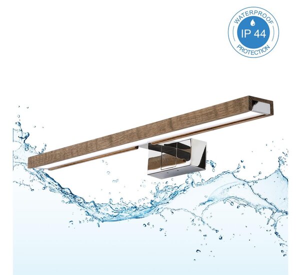 Brilagi - LED Illuminazione per specchio da bagno WOODY MIRROR 3 in 1 LED/12W/230V IP44 cromo/rovere/noce