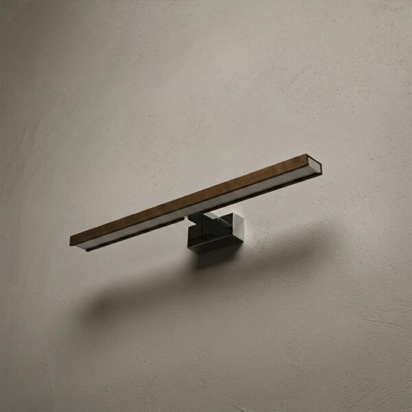 Brilagi - LED Illuminazione per specchio da bagno WOODY MIRROR 3 in 1 LED/12W/230V IP44 cromo/rovere/noce