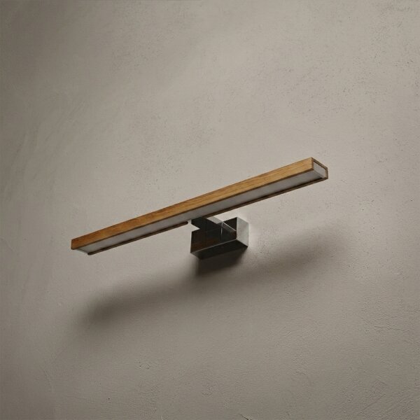 Brilagi-LED Illuminazione per specchio da bagno WOODY MIRROR 3 in 1 LED/12W/230V 60 cm IP44 cromo/rovere