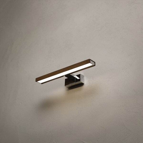 Brilagi-LED Illuminazione per specchio da bagno WOODY MIRROR 3v1 LED/8W/230V IP44 cromo/rovere/noce