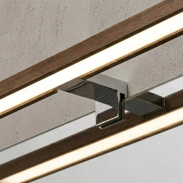 Brilagi-LED Illuminazione per specchio da bagno WOODY MIRROR 3v1 LED/8W/230V IP44 cromo/rovere/noce