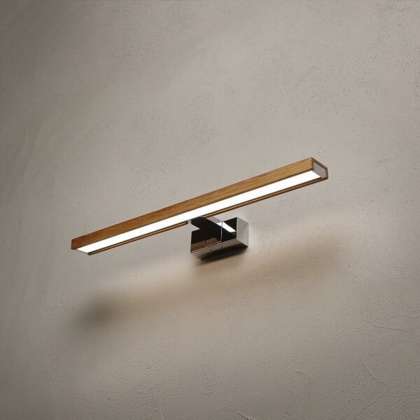 Brilagi-LED Illuminazione per specchio da bagno WOODY MIRROR 3 in 1 LED/12W/230V 60 cm IP44 cromo/rovere