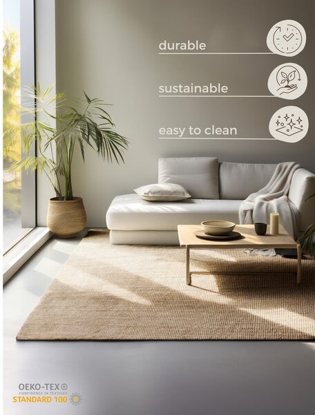 Tappeto di colore naturale in iuta 60x90 cm Bouclé – Hanse Home