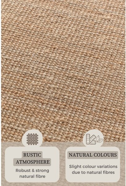 Tappeto di colore naturale in iuta 60x90 cm Bouclé – Hanse Home