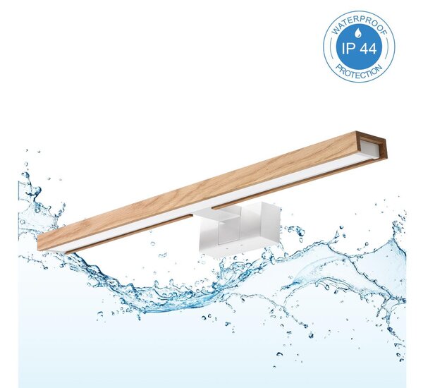 Brilagi - Illuminazione LED 3 in 1 per specchio da bagno WOODY MIRROR LED/12W/230V IP44 bianco/rovere