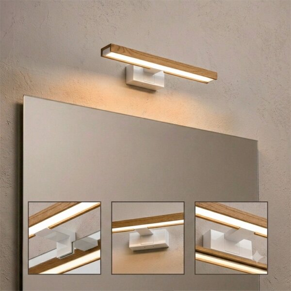 Brilagi - Illuminazione LED per specchio da bagno 3 in 1 WOODY MIRROR LED/8W/230V IP44 bianco/rovere