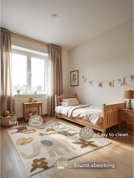 Tappeto per bambini color crema 120x170 cm Animal Safari – Hanse Home