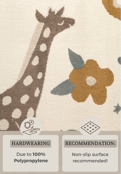 Tappeto per bambini color crema 120x170 cm Animal Safari – Hanse Home