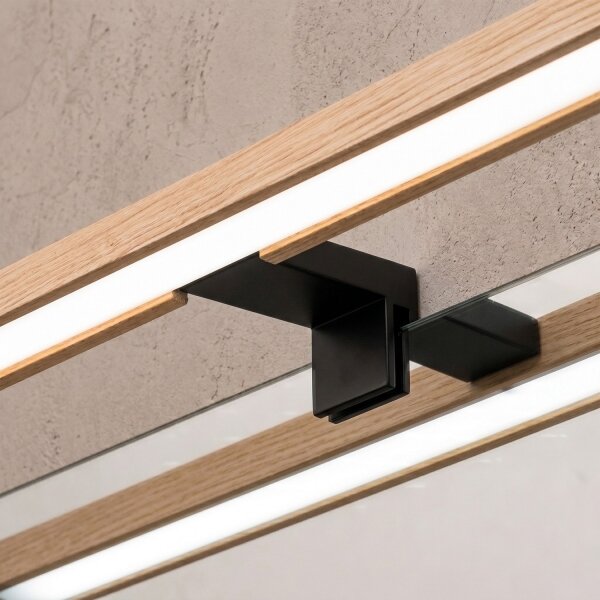 Brilagi - Illuminazione LED per specchio da bagno 3 in 1 WOODY MIRROR LED/15W/230V IP44 nero/rovere