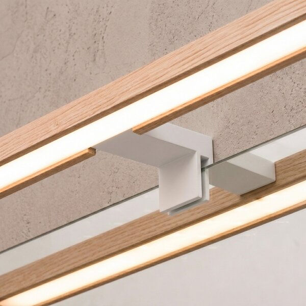 Brilagi - Illuminazione LED per specchio da bagno 3 in 1 WOODY MIRROR LED/15W/230V IP44 bianco/rovere