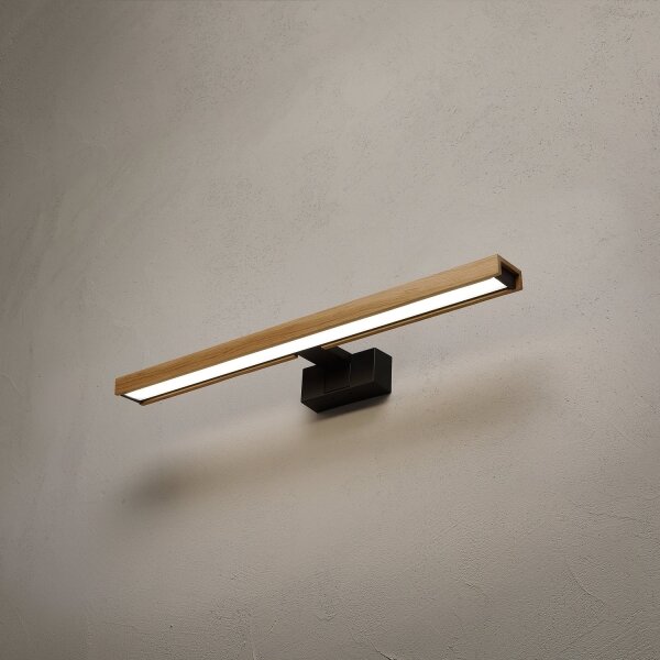 Brilagi - Illuminazione LED per specchio da bagno 3 in 1 WOODY MIRROR LED/12W/230V IP44 nero/rovere