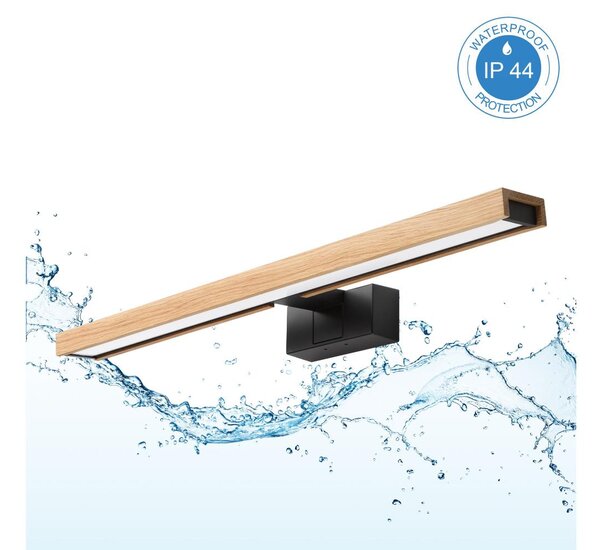 Brilagi - Illuminazione LED per specchio da bagno 3 in 1 WOODY MIRROR LED/12W/230V IP44 nero/rovere