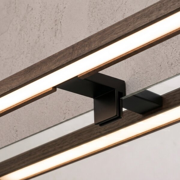 Brilagi - Illuminazione LED per specchio da bagno 3 in 1 WOODY MIRROR LED/8W/230V IP44 nero/rovere noce