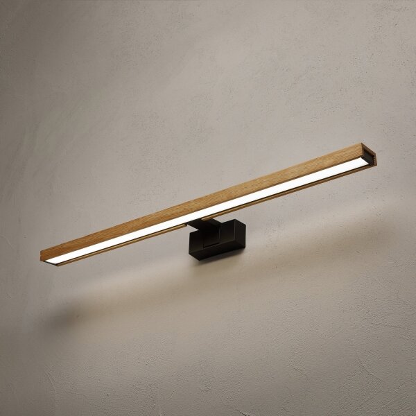Brilagi - Illuminazione LED per specchio da bagno 3 in 1 WOODY MIRROR LED/15W/230V IP44 nero/rovere