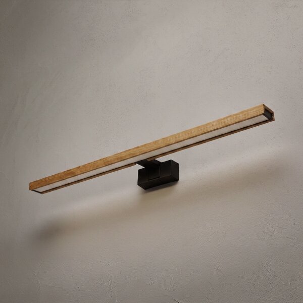 Brilagi - Illuminazione LED per specchio da bagno 3 in 1 WOODY MIRROR LED/15W/230V IP44 nero/rovere
