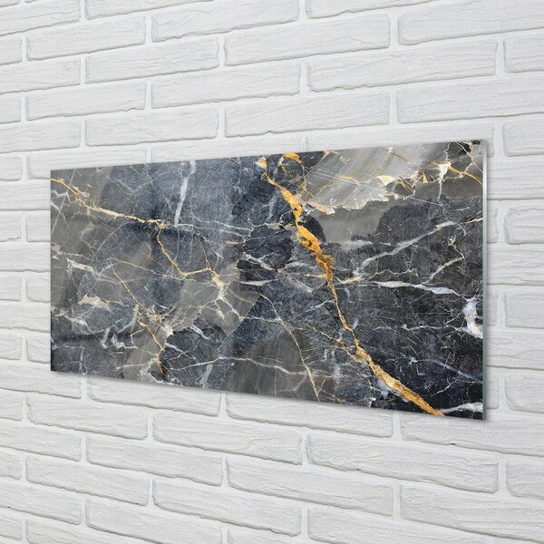 Quadro su vetro Parete in pietra e marmo 100x50 cm 2 appendini