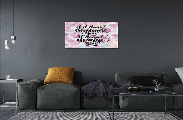 Quadro vetro Scritte nere su sfondo colorato 100x50 cm 2 appendini
