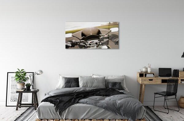 Quadro in vetro Moto strada cielo montagne 100x50 cm 2 appendini