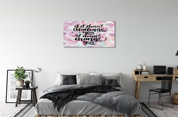 Quadro vetro Scritte nere su sfondo colorato 100x50 cm 2 appendini