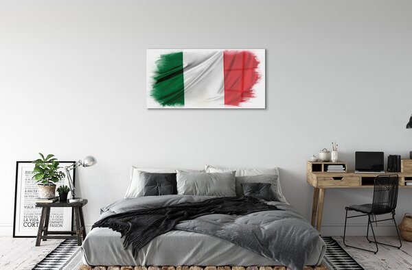 Quadro di vetro Bandiera dell'italia 100x50 cm 2 appendini