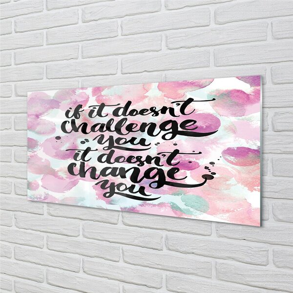 Quadro vetro Scritte nere su sfondo colorato 100x50 cm 2 appendini