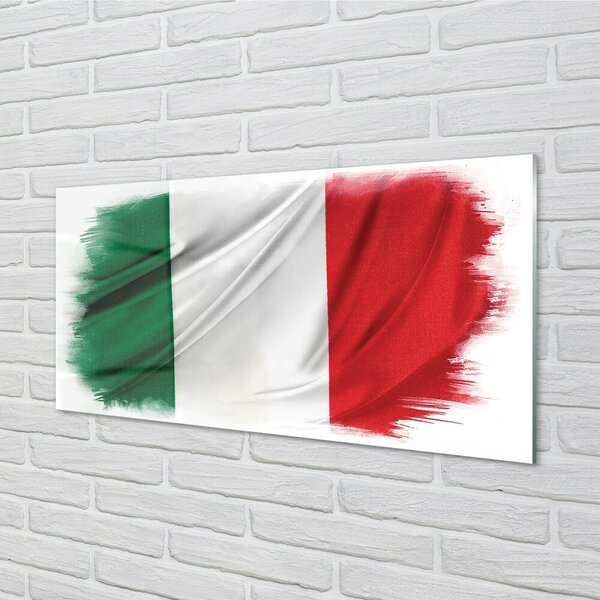 Quadro di vetro Bandiera dell'italia 100x50 cm 2 appendini