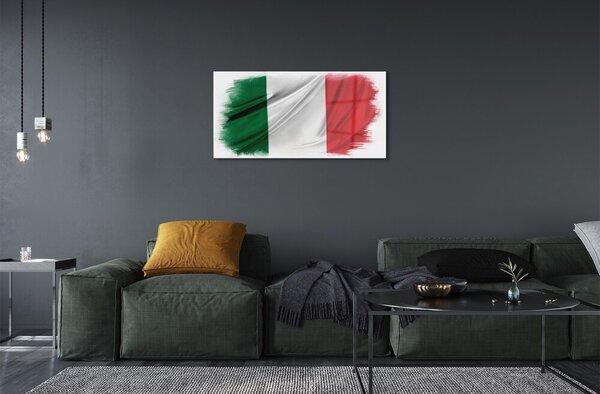 Quadro di vetro Bandiera dell'italia 100x50 cm 2 appendini