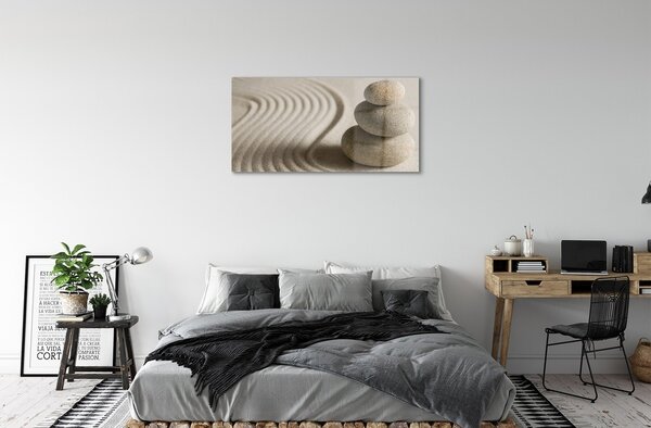 Quadro in vetro Struttura in pietra e sabbia 100x50 cm 2 appendini