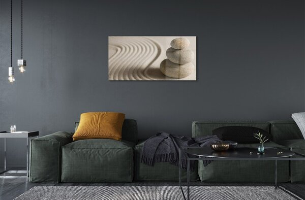 Quadro in vetro Struttura in pietra e sabbia 100x50 cm 2 appendini