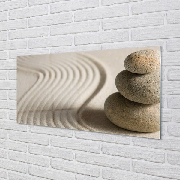Quadro in vetro Struttura in pietra e sabbia 100x50 cm 2 appendini
