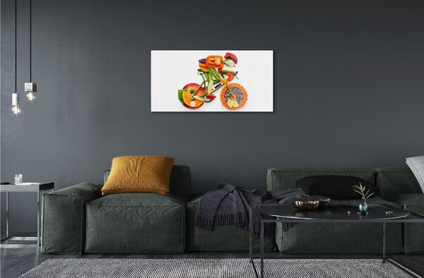 Quadro di vetro Un uomo fatto di verdure 100x50 cm 2 appendini