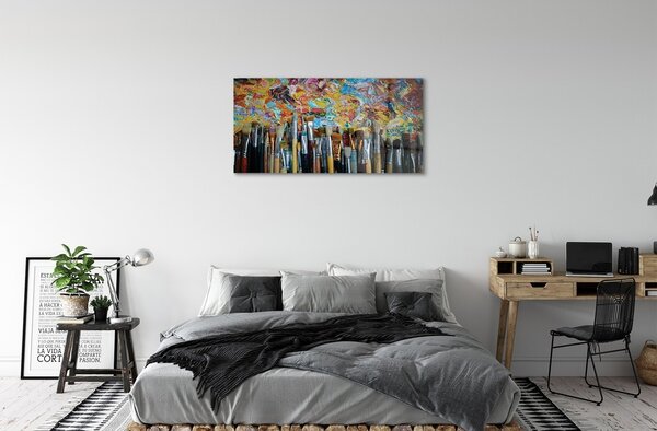 Quadro vetro Spazzole pigre 100x50 cm 2 appendini