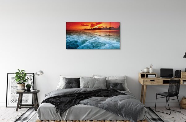 Quadro in vetro Alberi marini a ovest 100x50 cm 2 appendini