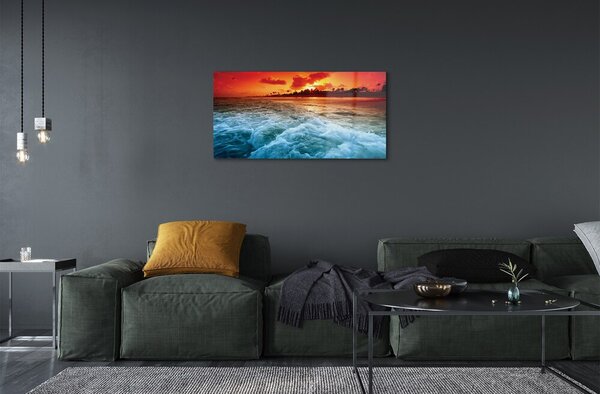 Quadro in vetro Alberi marini a ovest 100x50 cm 2 appendini