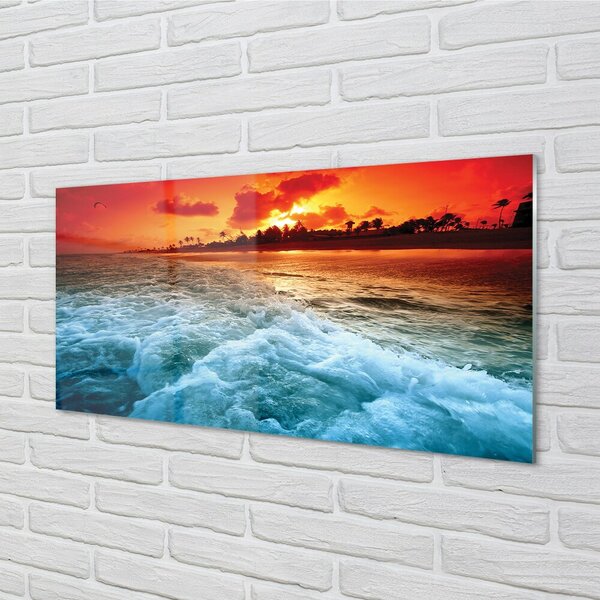 Quadro in vetro Alberi marini a ovest 100x50 cm 2 appendini