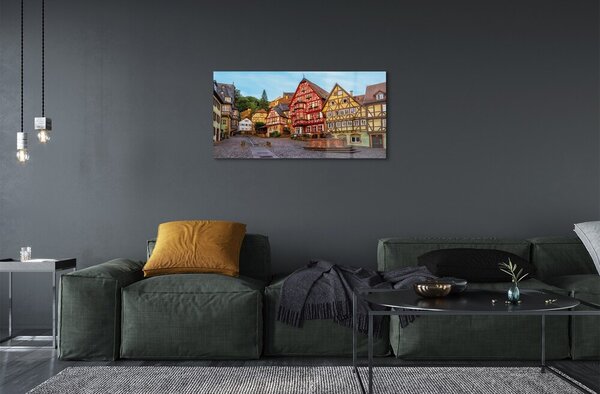 Quadro di vetro Germania città vecchia baviera 100x50 cm 2 appendini