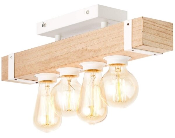 Brilliant - Lampadario a plafone WHITEWOOD 4xE27/30W/230V