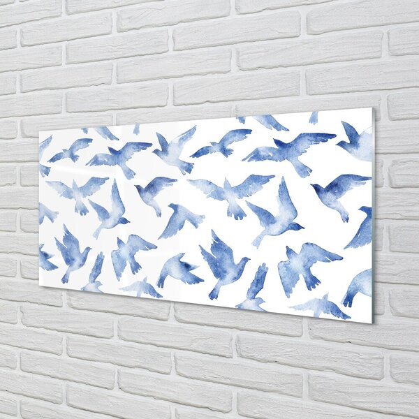 Quadro in vetro Uccelli dipinti 100x50 cm 2 appendini