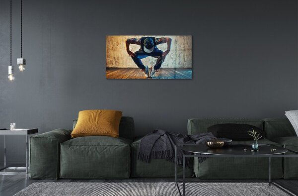 Quadro su vetro Hip-hop maschile 100x50 cm 2 appendini
