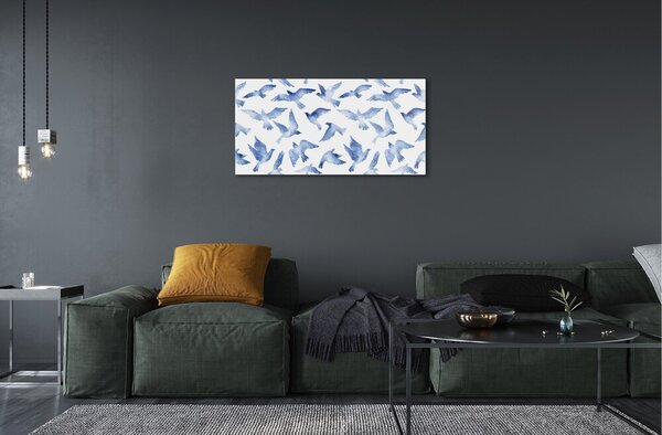 Quadro in vetro Uccelli dipinti 100x50 cm 2 appendini