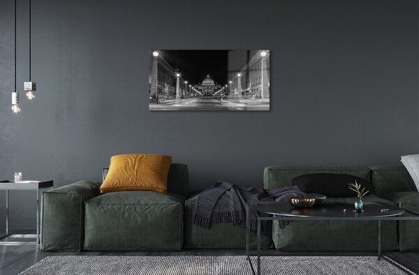 Quadro vetro Strada della cappella di roma 100x50 cm 2 appendini