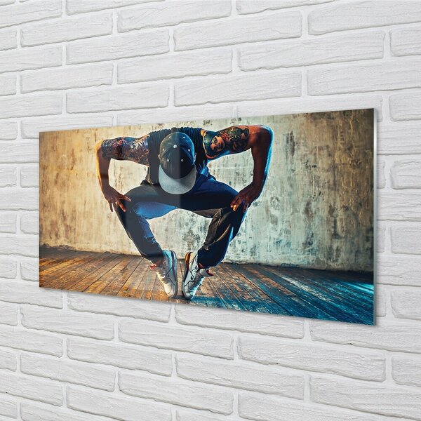 Quadro su vetro Hip-hop maschile 100x50 cm 2 appendini