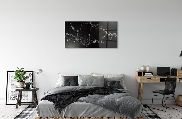 Quadro su vetro Gocce d'acqua 100x50 cm 2 appendini