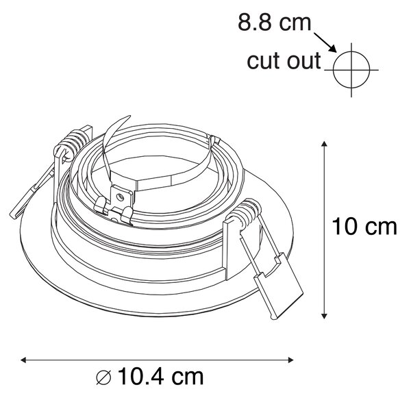 Faretto da incasso bianco acciaio con lampadina smart GU10 - RONDOO