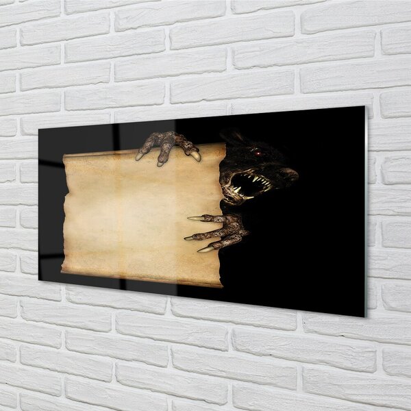 Quadro su vetro Una figura spaventosa 100x50 cm 2 appendini