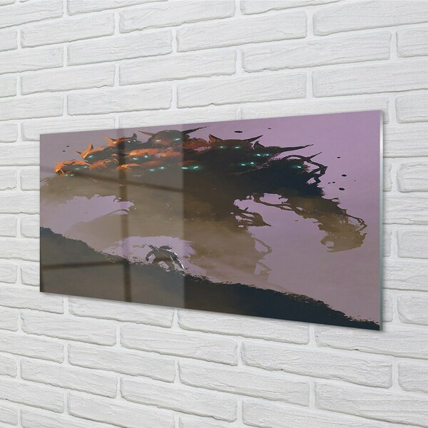Quadro in vetro Uomo figura spaventosa con teste 100x50 cm 2 appendini