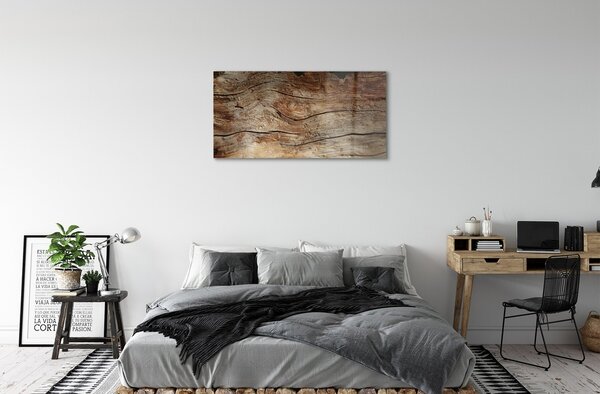 Quadro vetro Venatura delle tavole di legno 100x50 cm 2 appendini
