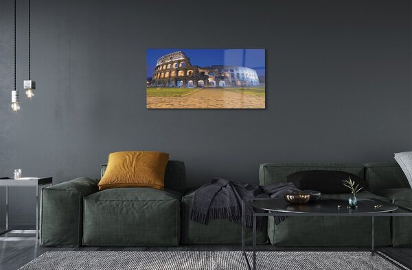 Quadro in vetro Roma tramonto colosseo 100x50 cm 2 appendini