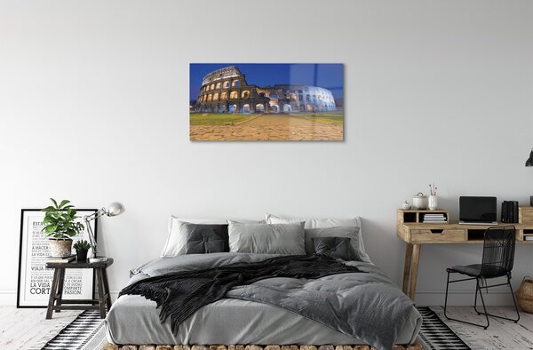 Quadro in vetro Roma tramonto colosseo 100x50 cm 2 appendini