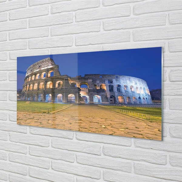 Quadro in vetro Roma tramonto colosseo 100x50 cm 2 appendini